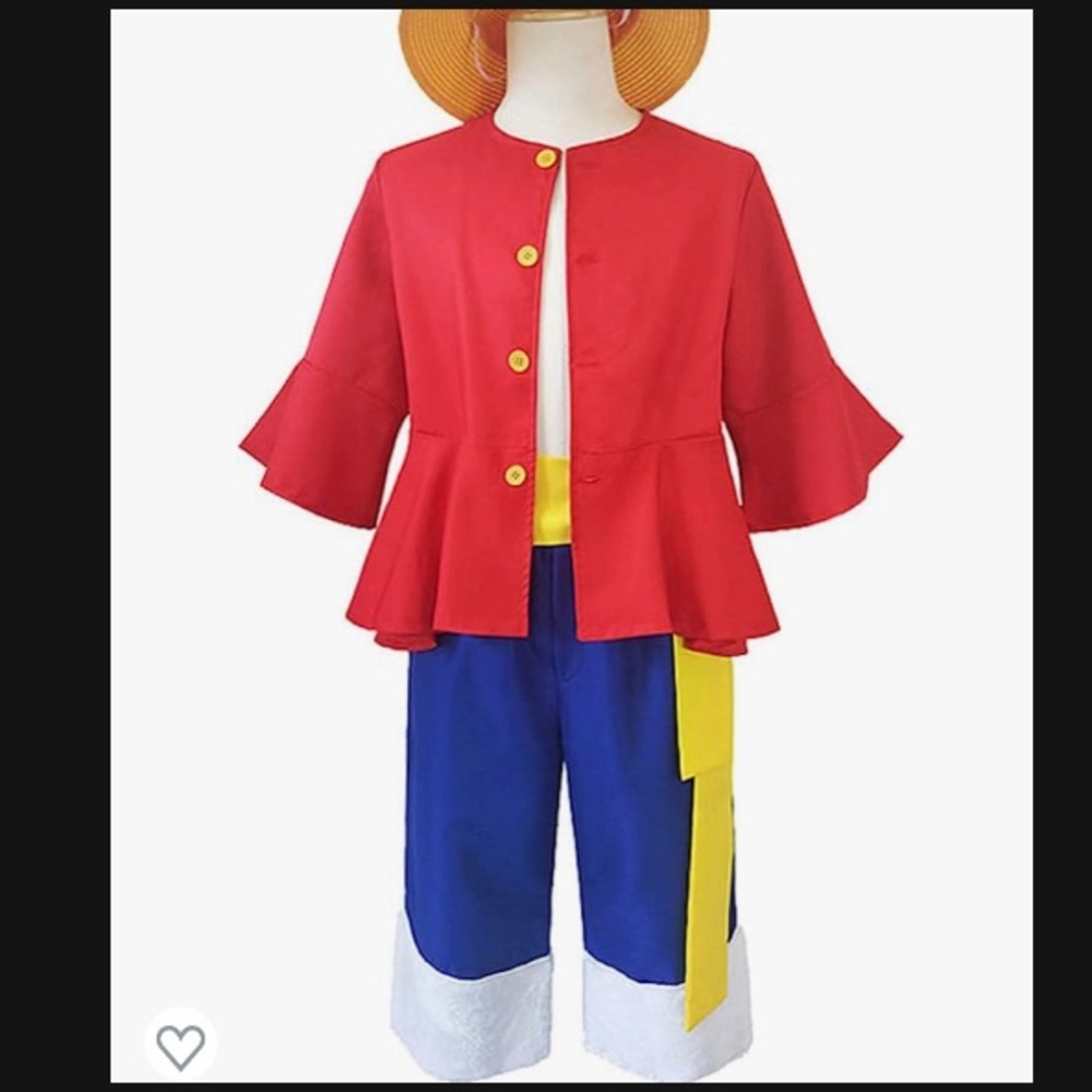 Monkey D Luffy Costume Adult Luffy Red Shirt Cosplay Wano Dress Up Halloween